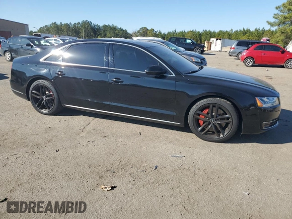 2015 Audi A8 L 4.0T with VIN WAU32AFD5FN022074, listed as a Copart auction lot 44528875 with 127,377 mi miles and Salvage Title. Bid and sale history available at carsss.com. Image 4.