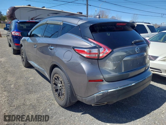2017 Nissan Murano SL with VIN 5N1AZ2MH8HN132360, listed as a Copart auction lot 55090325 with 248,005 mi miles and Clean Title. Bid and sale history available at DreamBid. Image 3.