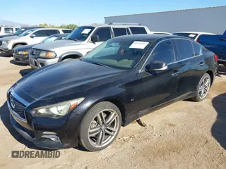 2014 Infiniti Q50 Premium with VIN JN1BV7AP5EM682634, listed as a IAAI auction lot 42111066 with 133,381 mi miles. Bid and sale history available at carsss.com. Image 2.