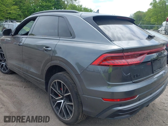 2021 Audi Q8 Premium Plus with VIN WA1EVAF14MD036327, listed as a IAAI auction lot 42237144 with 59,157 mi miles and . Bid and sale history available at DreamBid. Image 3.