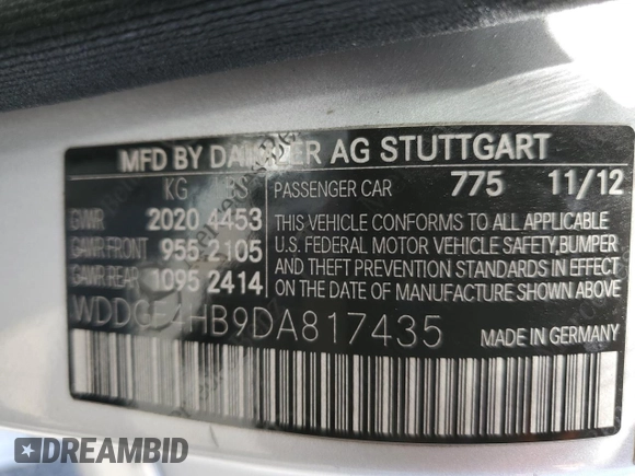 2013 Mercedes-Benz C 250 Sport с VIN WDDGF4HB9DA817435, выставлен на аукционе Copart как лот 57405835 с пробегом 137 056 миль миль и Списание • Salvage title. История ставок и продаж доступна на DreamBid. Изображение 12.