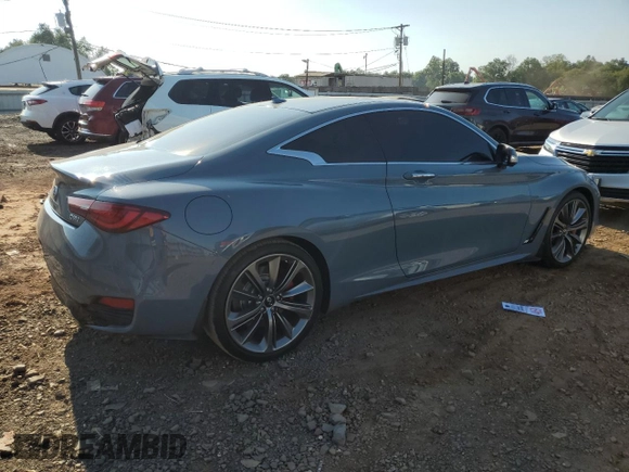 2021 Infiniti Q60 Red Sport 400 with VIN JN1FV7LL7MM560206, listed as a Copart auction lot 69141254 with 27,365 mi miles and Salvage title. Bid and sale history available at DreamBid. Image 3.
