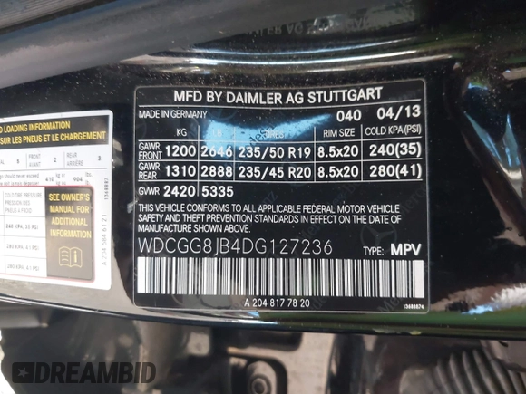 2013 Mercedes-Benz GLK 350 z VIN WDCGG8JB4DG127236, wystawiony jako IAAI lot #40969875 z przebiegiem 94 718 mil mil oraz . Historia ofert i sprzedaży dostępna na DreamBid. Obrazek 9.