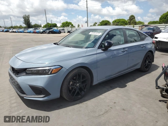2023 Honda Civic Sport with VIN 19XFL2H88PE000014, listed as a Copart auction lot 55997375 with 28,892 mi miles and Salvage Title. Bid and sale history available at DreamBid. Image 1.