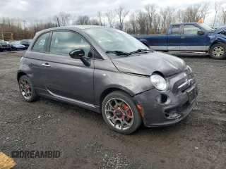 2014 FIAT 500 Sport with VIN 3C3CFFBR7ET267631, listed as a Copart auction lot 82002614 with 65,209 mi miles and Salvage Title. Bid and sale history available at carsss.com. Image 4.