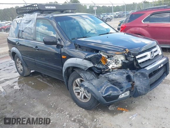 2006 Honda Pilot EX-L with VIN 2HKYF18506H530715, listed as a IAAI auction lot 42195804 with 252,295 mi miles and . Bid and sale history available at DreamBid. Image 1.