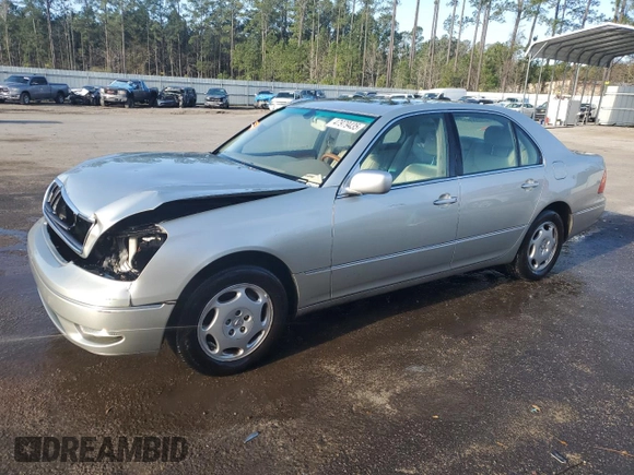 2001 Lexus LS 430 with VIN JTHBN30F110039728, listed as a Copart auction lot 47979435 with 215,935 mi miles and Salvage Title. Bid and sale history available at DreamBid. Image 1.