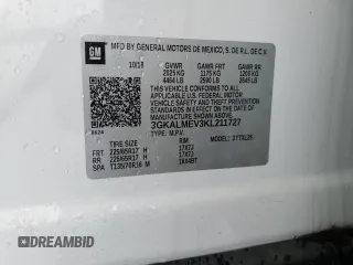 2019 GMC Terrain SLE with VIN 3GKALMEV3KL211727, listed as a Copart auction lot 58588105 with 49,482 mi miles and Salvage title. Bid and sale history available at DreamBid. Image 13.