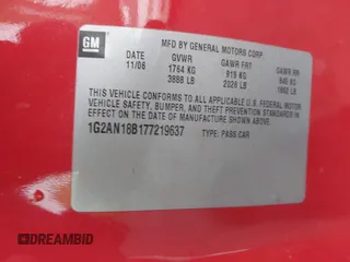 2007 Pontiac G5 GT z VIN 1G2AN18B177219637, wystawiony jako IAAI lot #42231491 z przebiegiem 139 062 mil mil oraz . Historia ofert i sprzedaży dostępna na DreamBid. Obrazek 9.