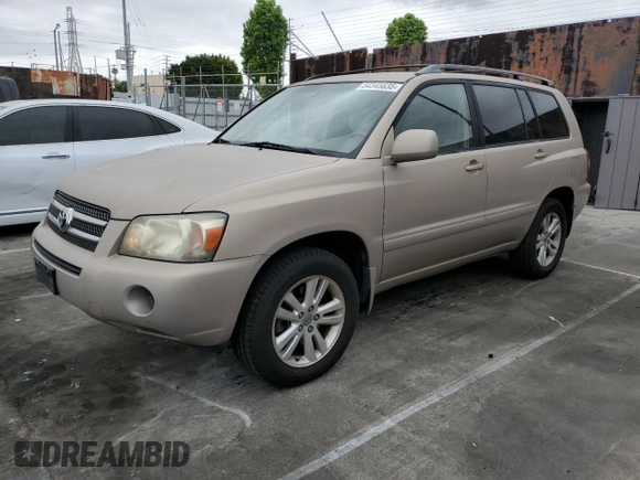 2006 Toyota Highlander Hybrid with VIN JTEDW21AX60008386, listed as a Copart auction lot 54345835 with 213,419 mi miles and Clean Title. Bid and sale history available at carsss.com. Image 1.