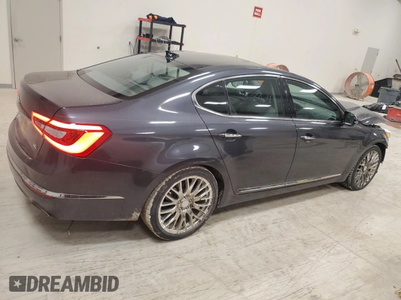 2014 Kia Cadenza Premium with VIN KNALN4D70E5165793, listed as a Copart auction lot 82120484 with 75,129 mi miles and Salvage Title. Bid and sale history available at carsss.com. Image 3.