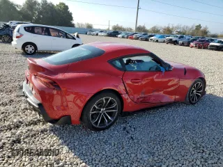 2021 Toyota GR Supra 2.0 with VIN WZ1DB2C0XMW043722, listed as a Copart auction lot 82909334 with 0 mi miles and Salvage Title. Bid and sale history available at carsss.com. Image 3.