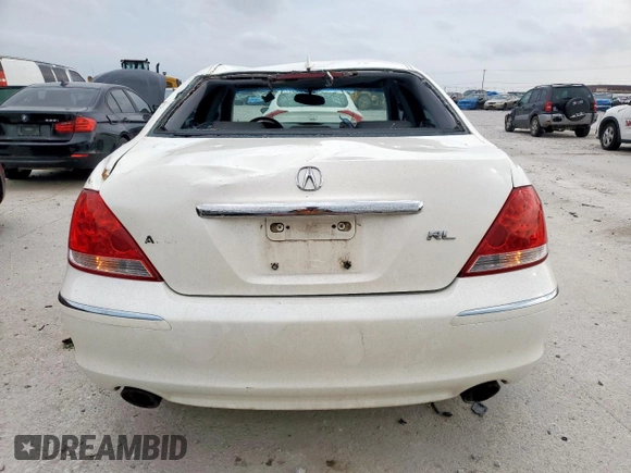 2006 Acura RL with VIN JH4KB16596C010835, listed as a Copart auction lot 54593615 with 253,575 mi miles and Salvage Title. Bid and sale history available at DreamBid. Image 6.