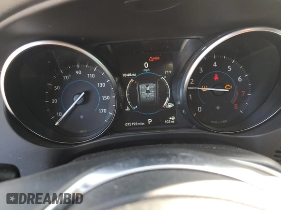 2018 Jaguar F-Pace 25t Prestige with VIN SADCK2FX8JA295985, listed as a Copart auction lot 47165295 with 75,196 mi miles and Salvage Title. Bid and sale history available at DreamBid. Image 9.