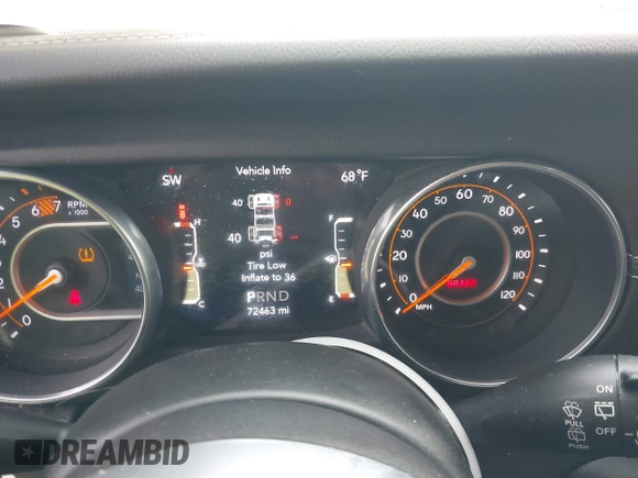 2018 Jeep Wrangler Unlimited Sahara with VIN 1C4HJXEN8JW303023, listed as a IAAI auction lot 42138631 with 72,463 mi miles and . Bid and sale history available at DreamBid. Image 7.