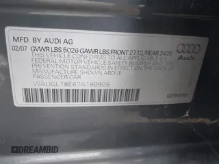 2007 Audi S4 z VIN WAUGL78E67A190905, wystawiony jako IAAI lot #41456682 z przebiegiem 141 703 mil mil oraz . Historia ofert i sprzedaży dostępna na DreamBid. Obrazek 9.