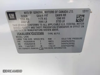 2012 GMC Terrain SLT-1 with VIN 2GKALUEK7C6233368, listed as a IAAI auction lot 41528969 with 131,038 mi miles. Bid and sale history available at carsss.com. Image 9.