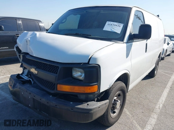 2014 Chevrolet Express Cargo Van with VIN 1GCWGFCA8E1146659, listed as a IAAI auction lot 41839939 with 189,389 mi miles. Bid and sale history available at carsss.com. Image 17.