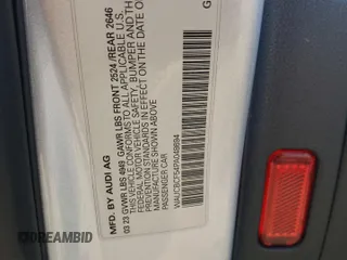 2023 Audi A5 Sportback Premium Plus with VIN WAUCBCF54PA048694, listed as a Copart auction lot 66072354 with 26,226 mi miles and Salvage Title. Bid and sale history available at carsss.com. Image 14.