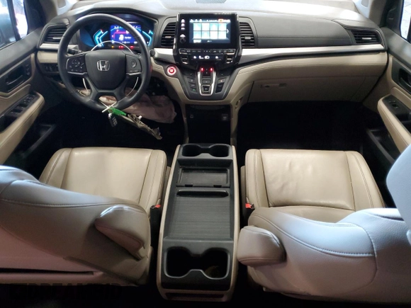 2023 Honda Odyssey EX-L with VIN 5FNRL6H6XPB025574, listed as a Copart auction lot 48046215 with 46,865 mi miles and Salvage Title. Bid and sale history available at carsss.com. Image 8.