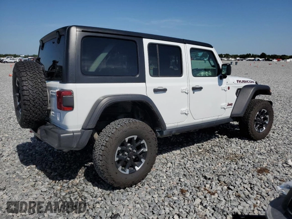 2025 Jeep Wrangler Rubicon with VIN 1C4PJXFN2SW525858, listed as a Copart auction lot 57415905 with 7,802 mi miles and Salvage title. Bid and sale history available at DreamBid. Image 3.