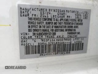 2024 Nissan Sentra SV with VIN 3N1AB8CV8RY321388, listed as a Copart auction lot 50821645 with 10,318 mi miles and Salvage Title. Bid and sale history available at DreamBid. Image 14.