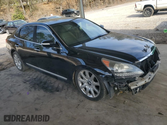 2012 Hyundai Equus Signature with VIN KMHGH4JH5CU043163, listed as a Copart auction lot 50633555 with 201,133 mi miles and Salvage Title. Bid and sale history available at DreamBid. Image 4.