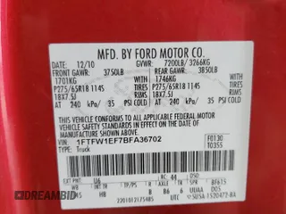 2011 Ford F-150 XL с VIN 1FTFW1EF7BFA36702, выставлен на аукционе Copart как лот 59961635 с пробегом 164 522 миль миль и Чистый • Clean title. История ставок и продаж доступна на DreamBid. Изображение 12.