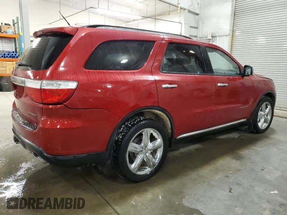 2011 Dodge Durango Citadel with VIN 1D4RE5GGXBC599342, listed as a Copart auction lot 45366975 with 191,455 mi miles and Salvage Title. Bid and sale history available at carsss.com. Image 3.