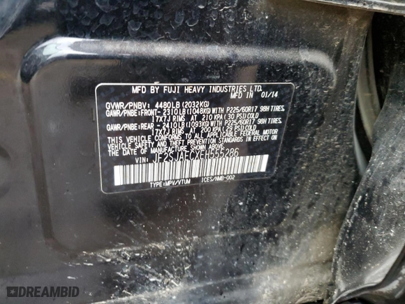 2014 Subaru Forester 2.5i Premium with VIN JF2SJAECXEH555286, listed as a Copart auction lot 47221615 with 136,132 mi miles and Salvage Title. Bid and sale history available at carsss.com. Image 13.