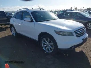 2005 Infiniti FX35 with VIN JNRAS08U55X103127, listed as a IAAI auction lot 41733926 with 208,667 mi miles. Bid and sale history available at carsss.com. Image 1.