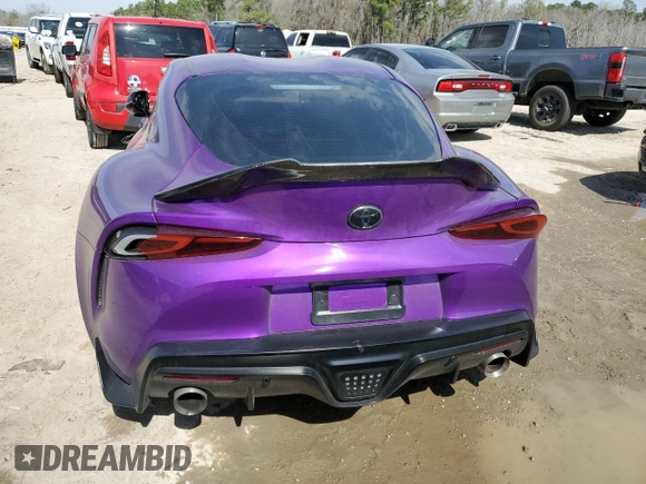2022 Toyota Supra 3.0 with VIN WZ1DB0C02NW050038, listed as a Copart auction lot 47688985 with Not provided miles and Salvage title. Bid and sale history available at DreamBid. Image 6.