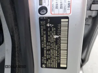 2005 BMW 5 Series 530i with VIN WBANA73505CR59646, listed as a Copart auction lot 55264865 with 187,911 mi miles and Salvage title. Bid and sale history available at DreamBid. Image 12.