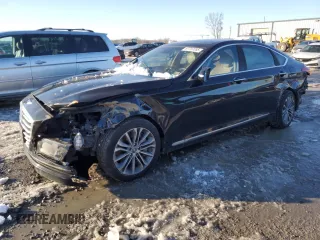 2015 Hyundai Genesis 3.8L with VIN KMHGN4JE9FU018981, listed as a Copart auction lot 87797085 with 0 mi miles and Salvage Title. Bid and sale history available at carsss.com. Image 1.