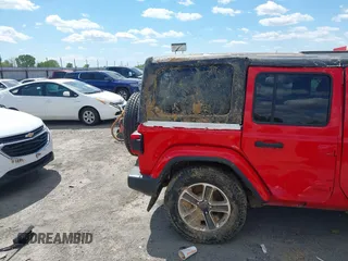 2018 Jeep Wrangler Unlimited Sahara with VIN 1C4HJXEG6JW174359, listed as a IAAI auction lot 42009968 with 79,830 mi miles and . Bid and sale history available at DreamBid. Image 19.