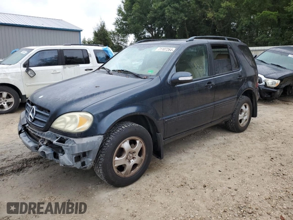 2003 Mercedes-Benz M-Class 3.7L with VIN 4JGAB57E63A410499, listed as a Copart auction lot 71107264 with 168,660 mi miles and Clean Title. Bid and sale history available at carsss.com. Image 1.