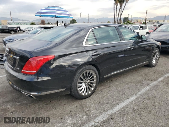 2018 Genesis G90 Ultimate with VIN KMHG54JH4JU038851, listed as a Copart auction lot 84758274 with 16,528 mi miles and Salvage Title. Bid and sale history available at DreamBid. Image 3.