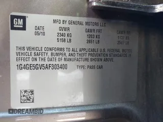 2010 Buick LaCrosse CXS with VIN 1G4GE5GV5AF303400, listed as a IAAI auction lot 41623486 with 75,563 mi miles and . Bid and sale history available at DreamBid. Image 9.