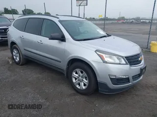 2016 Chevrolet Traverse LS z VIN 1GNKRFED1GJ168660, wystawiony jako IAAI lot #42198170 z przebiegiem 85 000 mil mil oraz . Historia ofert i sprzedaży dostępna na DreamBid. Obrazek 1.