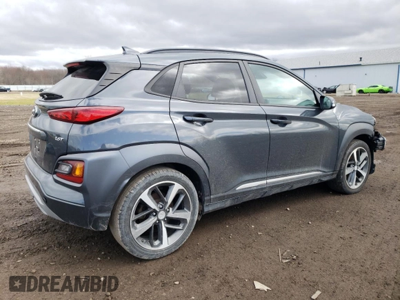2020 Hyundai Kona Limited with VIN KM8K33A58LU399910, listed as a Copart auction lot 49695345 with 46,169 mi miles and Salvage Title. Bid and sale history available at carsss.com. Image 3.