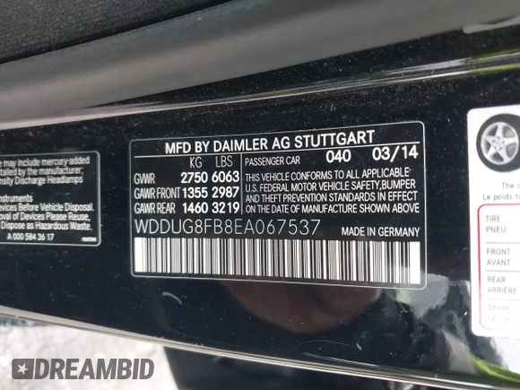 2014 Mercedes-Benz S 550 z VIN WDDUG8FB8EA067537, wystawiony jako IAAI lot #42261687 z przebiegiem 133 407 mil mil oraz . Historia ofert i sprzedaży dostępna na DreamBid. Obrazek 9.