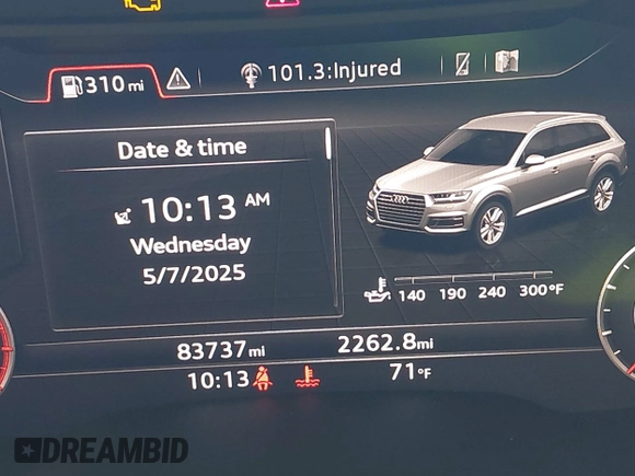 2019 Audi Q7 Prestige z VIN WA1VABF78KD018836, wystawiony jako IAAI lot #42189206 z przebiegiem 83 737 mil mil oraz . Historia ofert i sprzedaży dostępna na DreamBid. Obrazek 15.