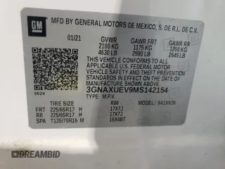 2021 Chevrolet Equinox LT z VIN 3GNAXUEV9MS142154, wystawiony jako Copart lot #51211765 z przebiegiem 77 764 mil mil oraz Szkoda całkowita • Salvage title. Historia ofert i sprzedaży dostępna na DreamBid. Obrazek 13.