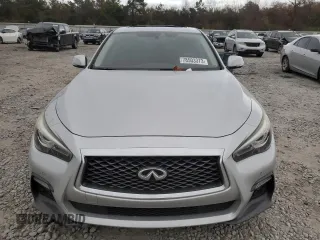 2021 Infiniti Q50 Red Sport 400 with VIN JN1FV7DP4MM850498, listed as a Copart auction lot 78503373 with 74,792 mi miles and Salvage Title. Bid and sale history available at DreamBid. Image 5.
