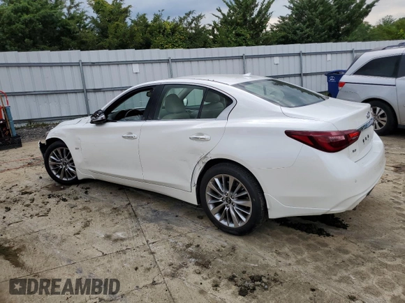 2020 Infiniti Q50 Luxe z VIN JN1EV7AR8LM252625, wystawiony jako Copart lot #58925685 z przebiegiem 7 097 mil mil oraz Szkoda całkowita • Salvage title. Historia ofert i sprzedaży dostępna na DreamBid. Obrazek 2.