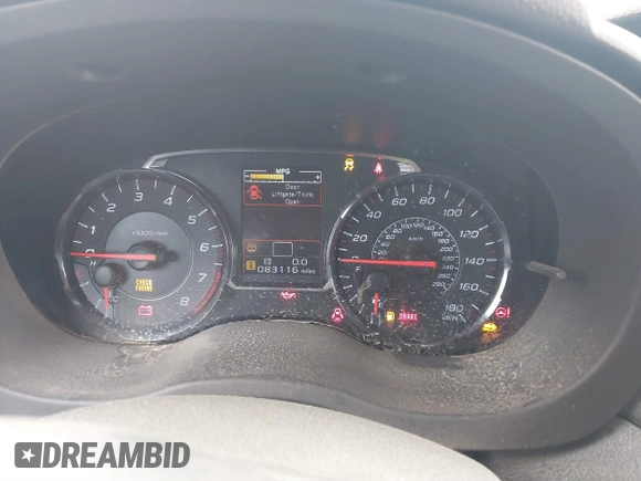2018 Subaru WRX with VIN JF1VA1A63J9810298, listed as a IAAI auction lot 41397402 with 83,116 mi miles. Bid and sale history available at carsss.com. Image 7.