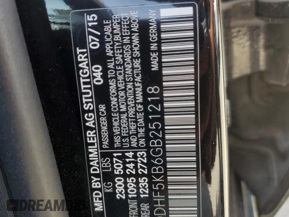 2016 Mercedes-Benz E 350 Sport with VIN WDDHF5KB6GB251218, listed as a Copart auction lot 55358785 with 179,705 mi miles and Clean title. Bid and sale history available at DreamBid. Image 12.