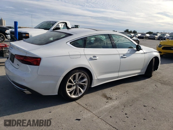2023 Audi A5 Sportback Premium Plus with VIN WAUCBCF56PA050964, listed as a Copart auction lot 74617653 with 3,495 mi miles. Bid and sale history available at carsss.com. Image 3.