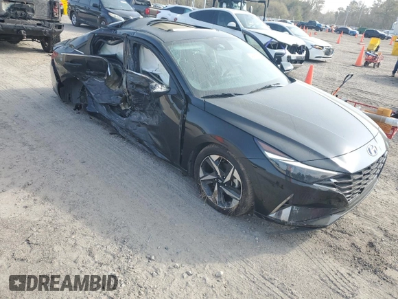 2023 Hyundai Elantra Limited with VIN KMHLP4AG2PU608936, listed as a Copart auction lot 48985815 with 24,299 mi miles and Salvage Title. Bid and sale history available at DreamBid. Image 4.