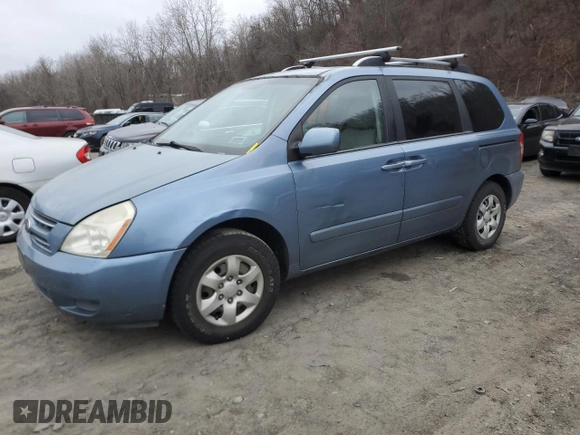 2007 Kia Sedona with VIN KNDMB133476135917, listed as a Copart auction lot 87117314 with 170,681 mi miles and Clean Title. Bid and sale history available at carsss.com. Image 1.